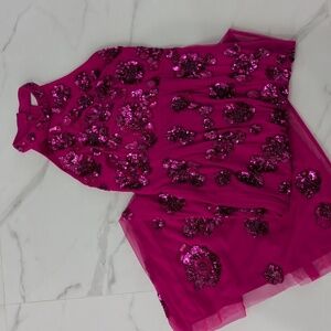 Adrianna Papell Pink Sequin Dress